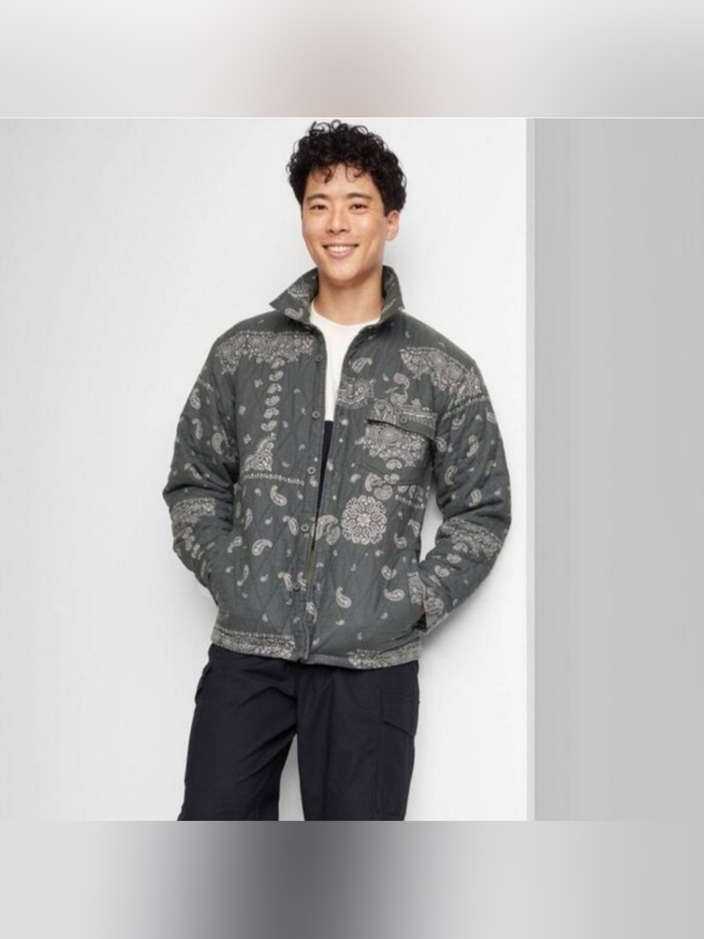 Original Use Men’s Quilted Paisley Print Jacket
